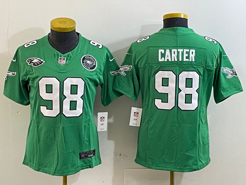 Youth Philadelphia Eagles #98 Carter Green three generations 2025 Nike Vapor Limited NFL Jersey style 5